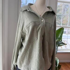 Jane + Delancey Sage Green Button Up Shirt XL